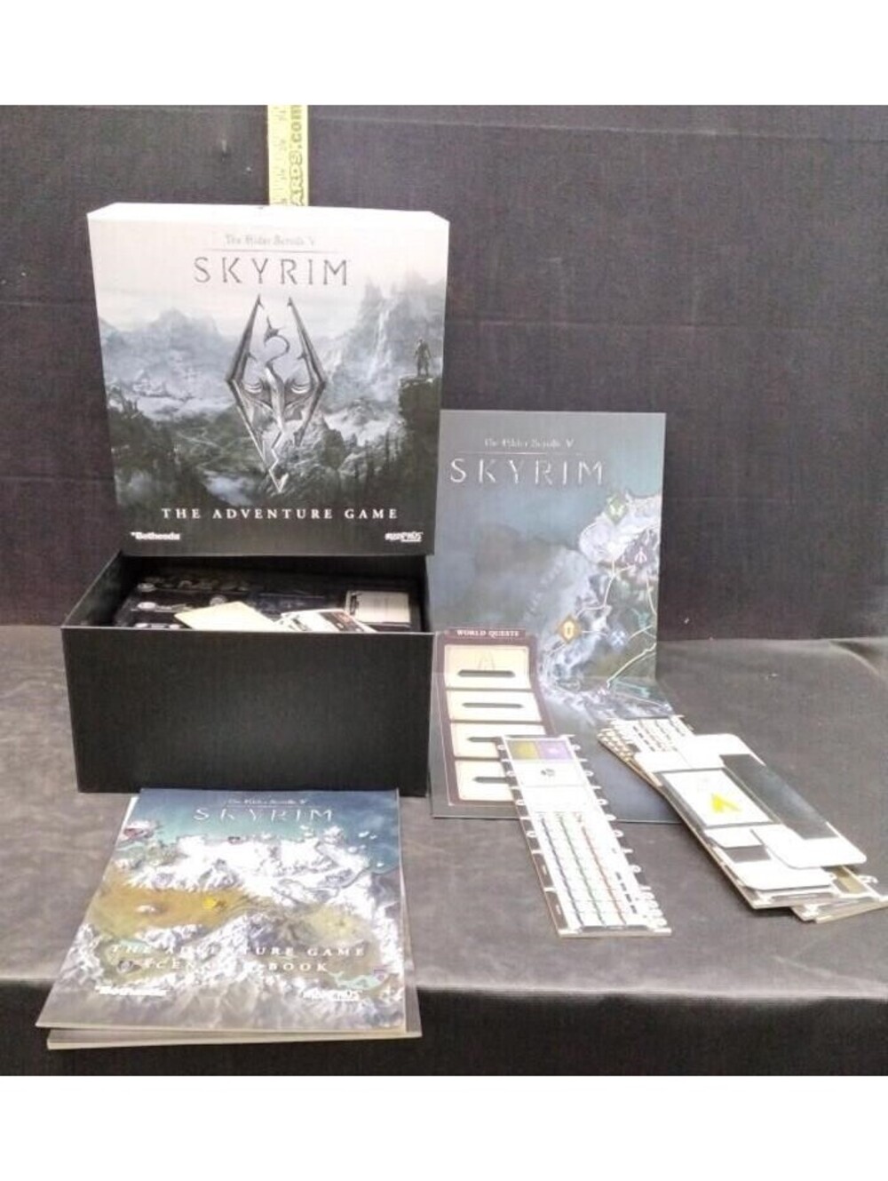 Skyrim The Adventure Game Board Game Box With Cards Tokens Rulebook Map